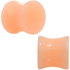 1/2  Light Peach Solid UV Acrylic Flesh Tone Saddle Plug Set