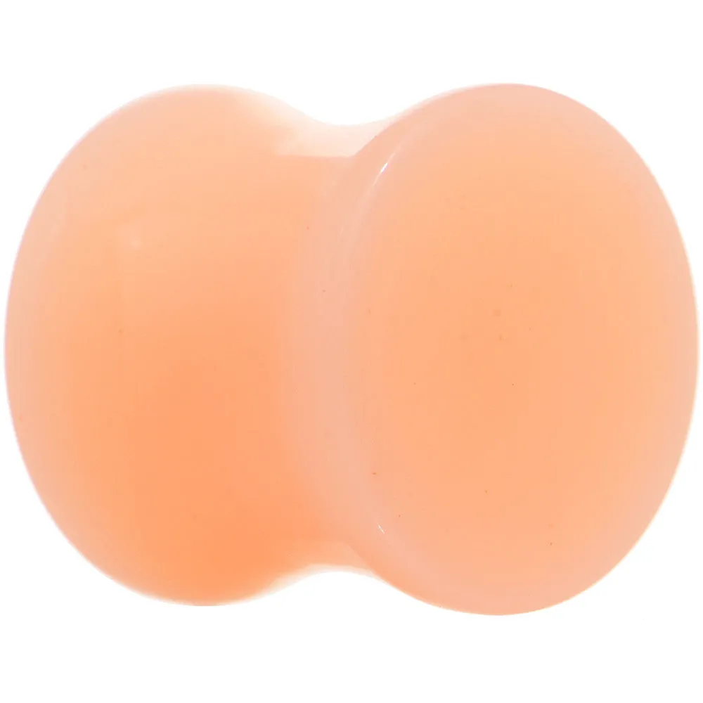 1/2  Light Peach Solid UV Acrylic Flesh Tone Saddle Plug Set