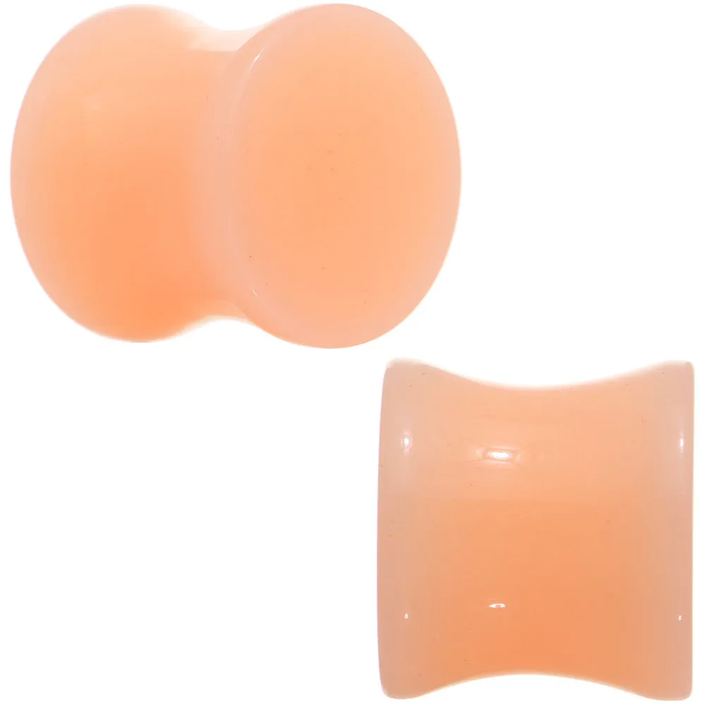 1/2  Light Peach Solid UV Acrylic Flesh Tone Saddle Plug Set