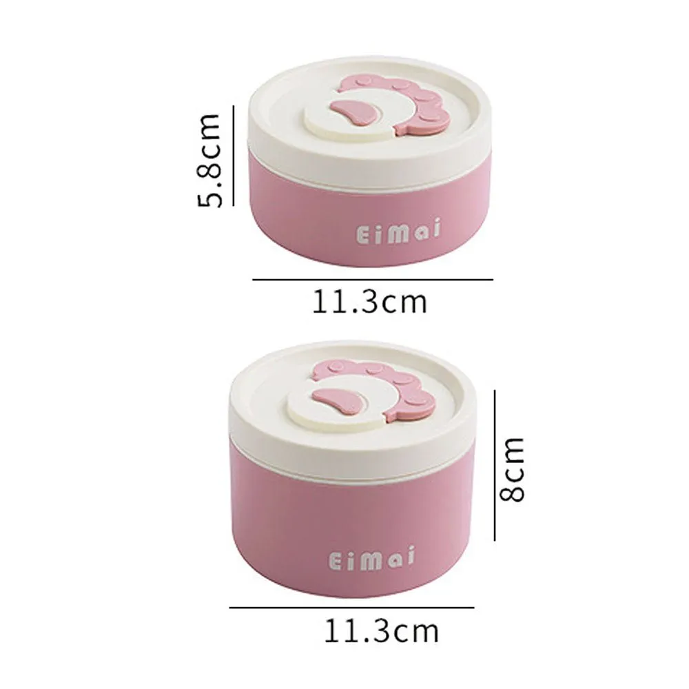 2 pcs Cream and pink Tiffin Set Stainless Steel Lunch Box with Cover for Kids and Adults