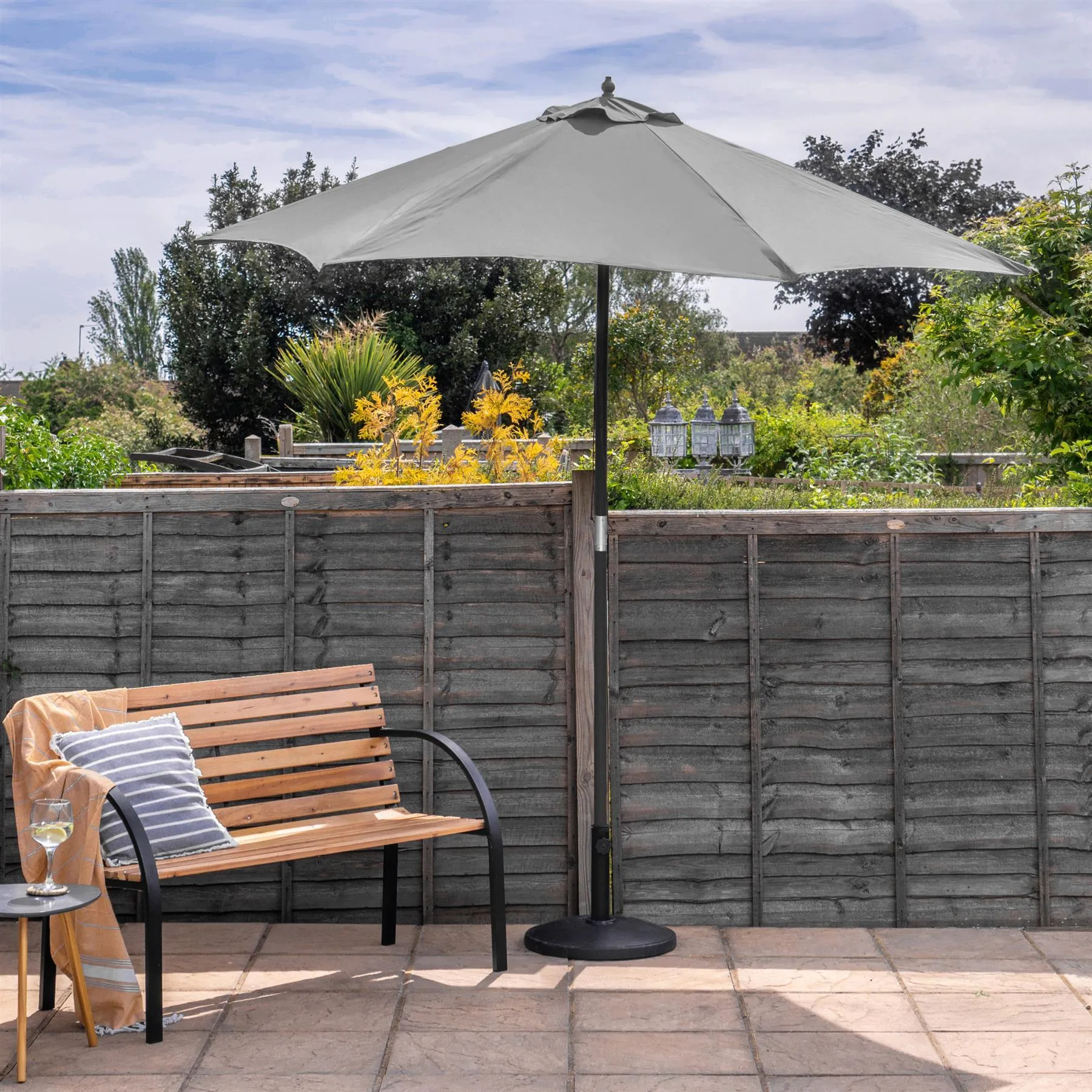 2.7m x 2.5m Wooden Garden Parasol - By Harbour Housewares