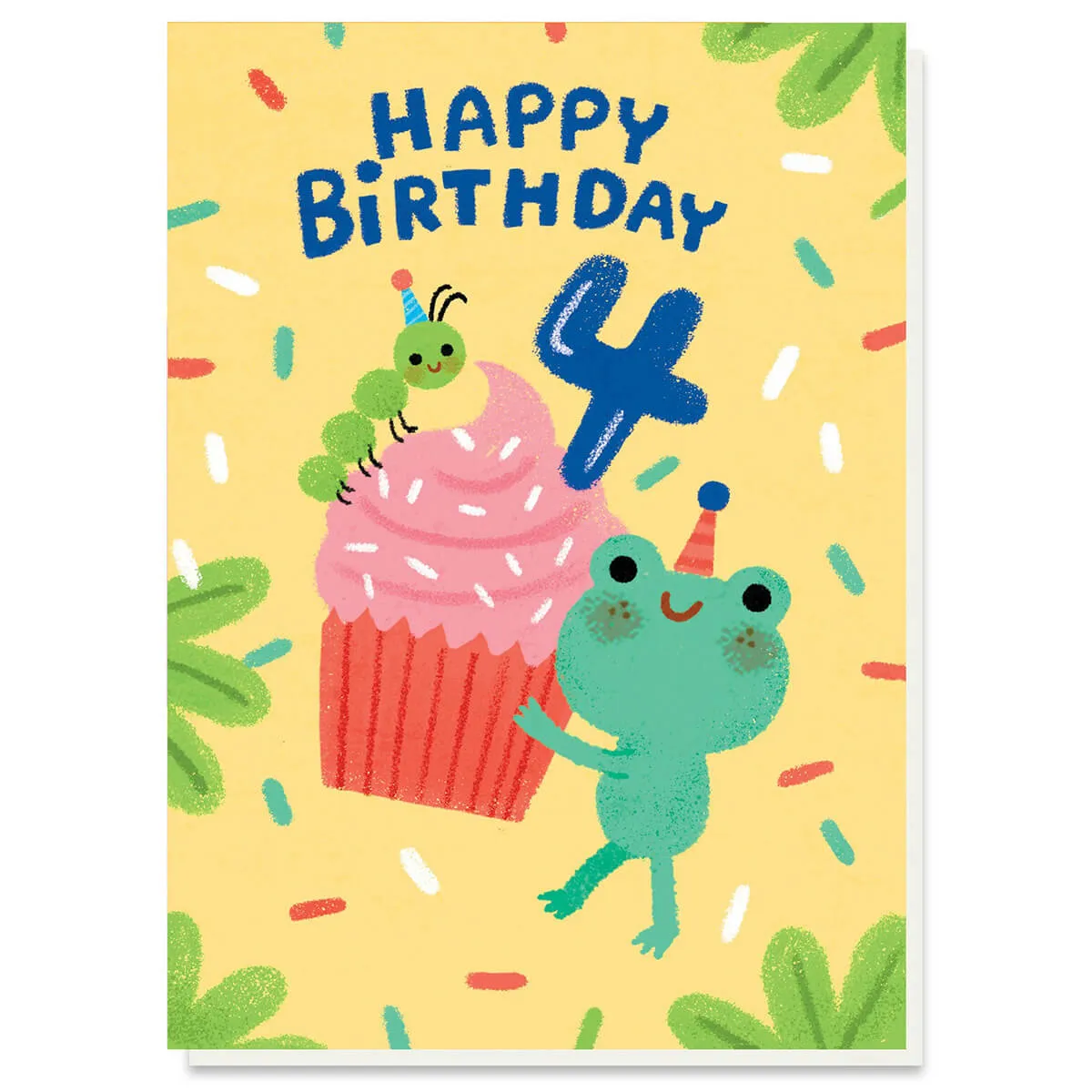 4th Birthday Cupcake Greetings Card by Grace Habib for Stormy Knight