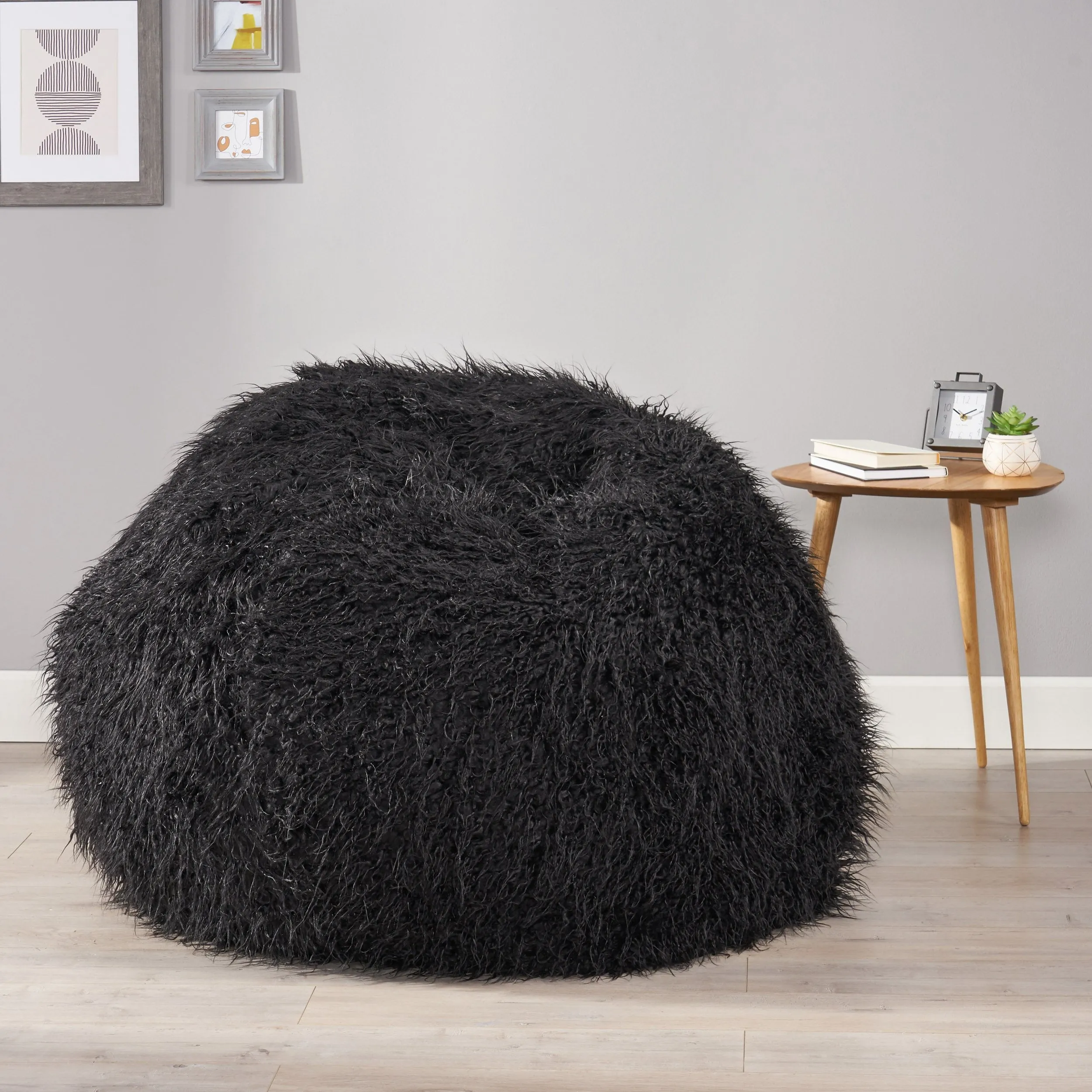 5 Ft Long Faux Fur Bean Bag - NH278113