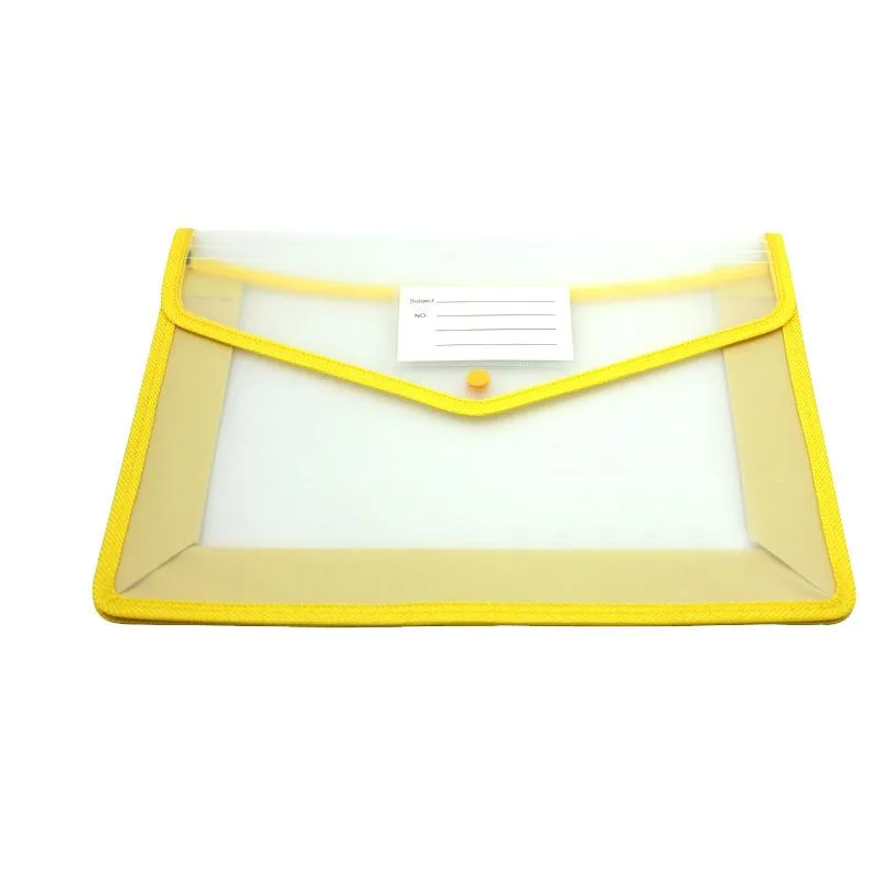 A4 Clear Document Pouch With Coloured Edge