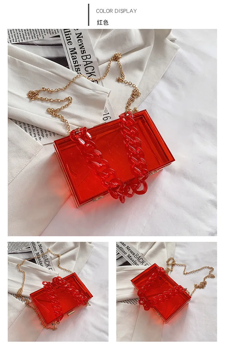 Acrylic portable small square bag AB2082