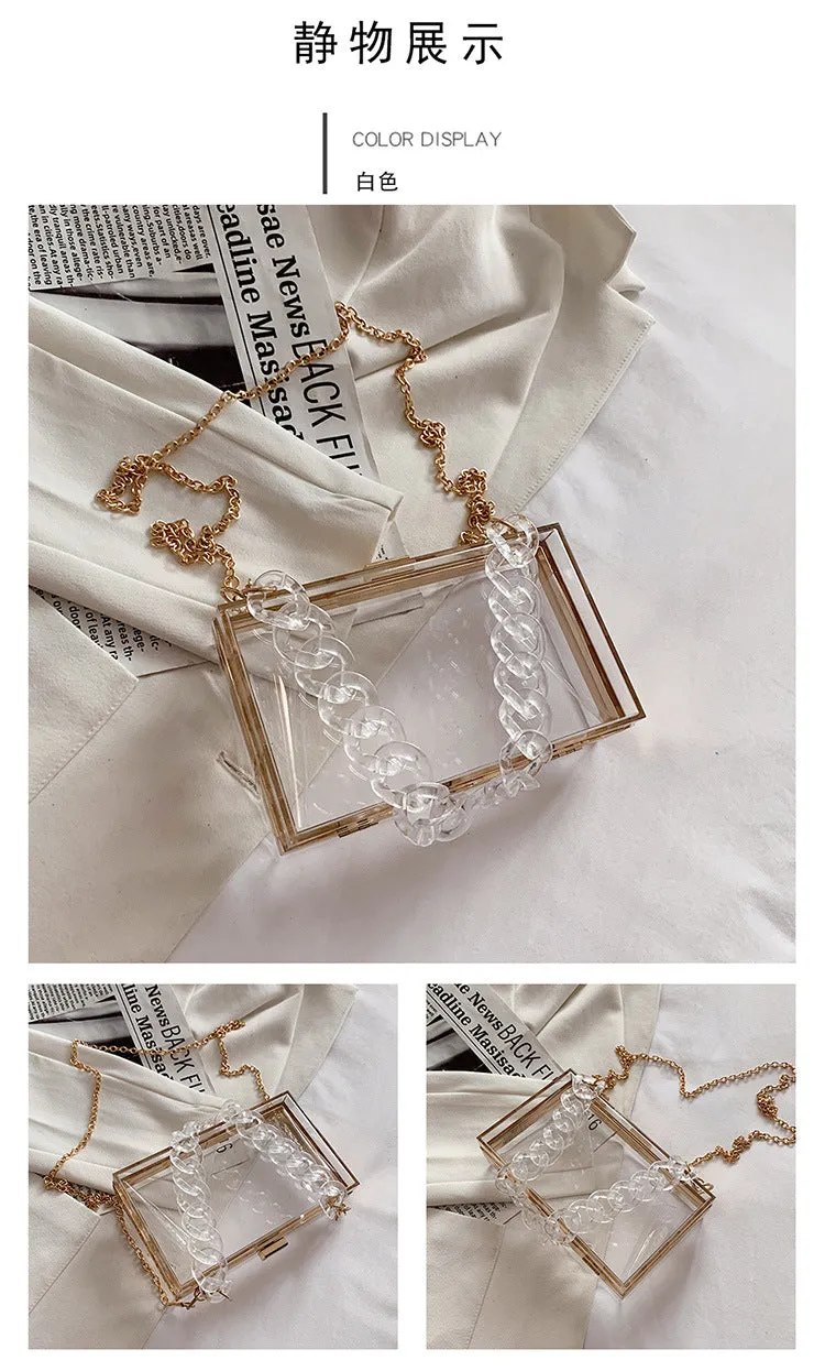 Acrylic portable small square bag AB2082