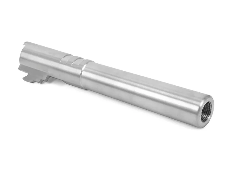 Airsoft Masterpiece .45 Threaded Aluminum Outer Barrel for Hi-CAPA 5.1 (Chrome Ver., Silver)