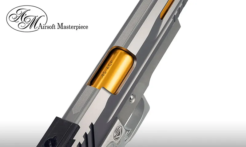 Airsoft Masterpiece .45 Threaded Aluminum Outer Barrel for Hi-CAPA 5.1 (Chrome Ver., Silver)