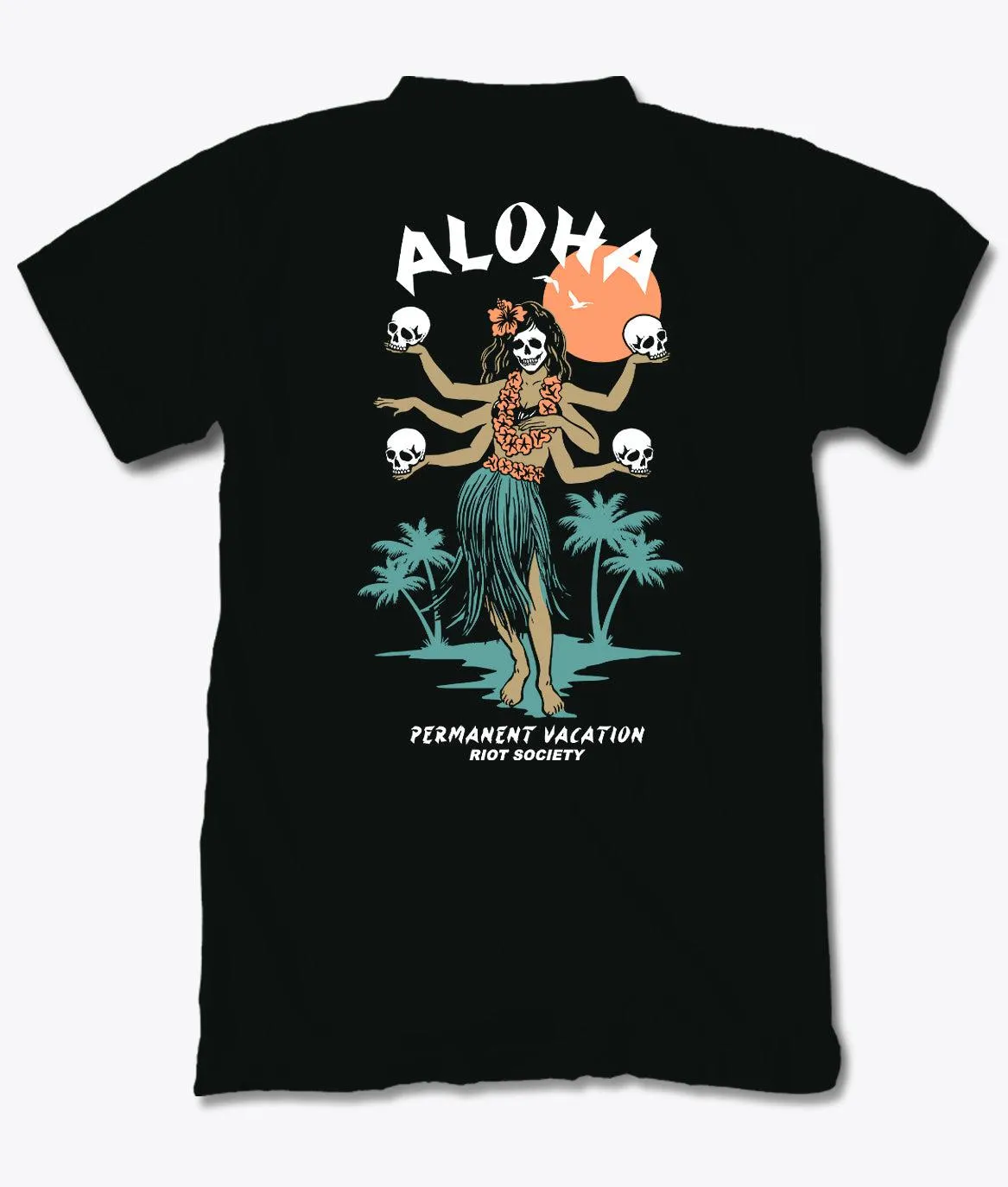 Aloha Hula Girl Permanent Vacation Mens T-Shirt