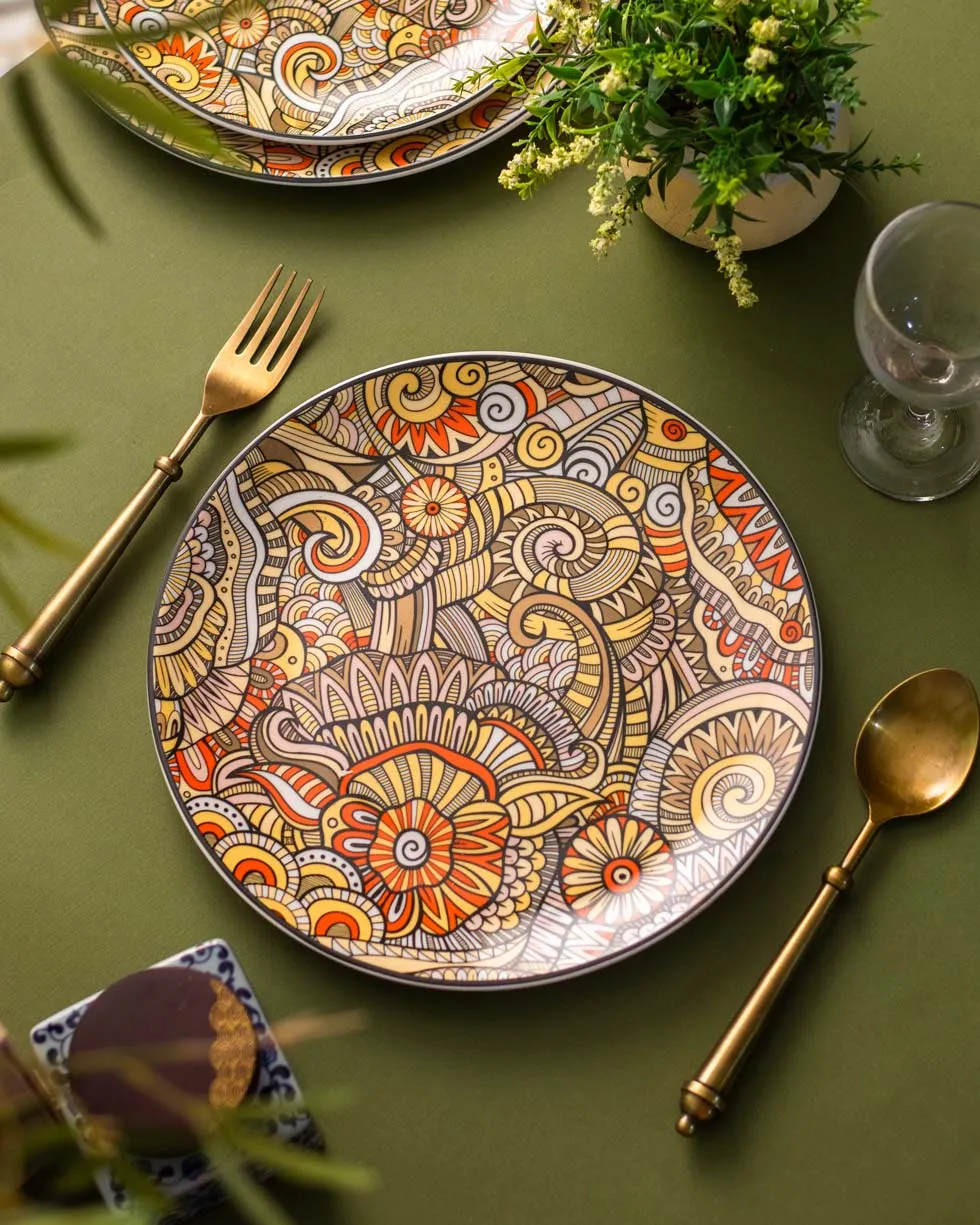 Amber Paisley Dinner Plate