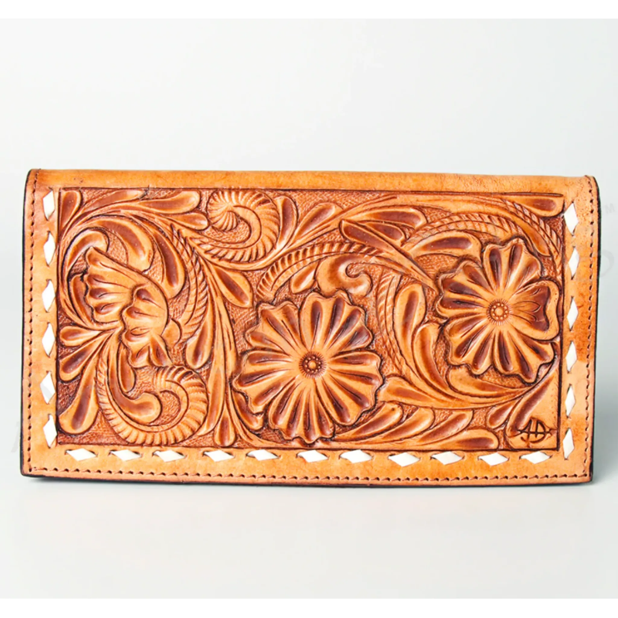 American Darling "Wanda" Natural Tooled Wallet