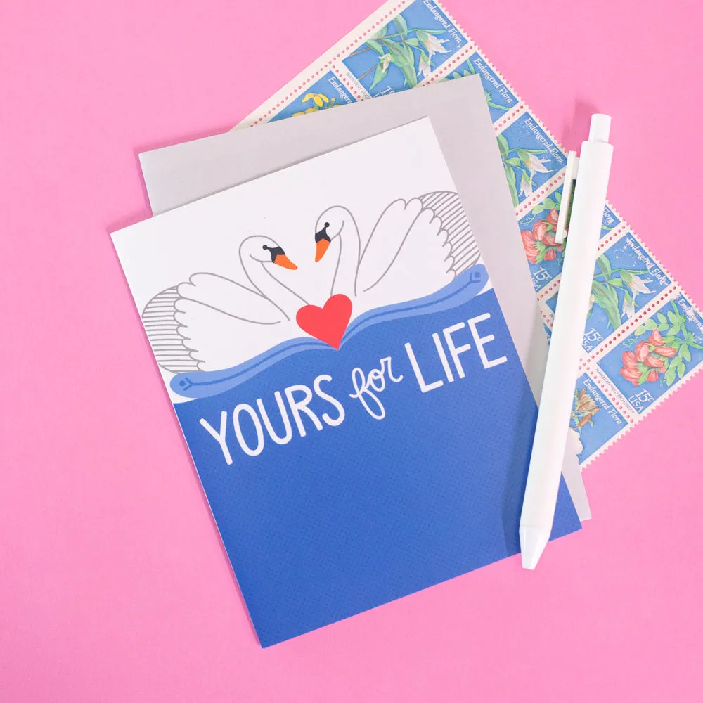 anniversary card, card for wife, card for husband, swans Valentines card