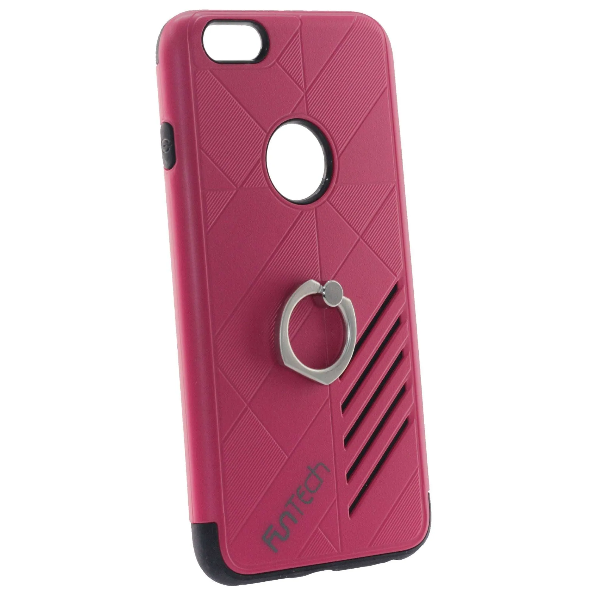 Apple iPhone 6 Plus, 6S Plus, Dual Ring Case, Color Red.