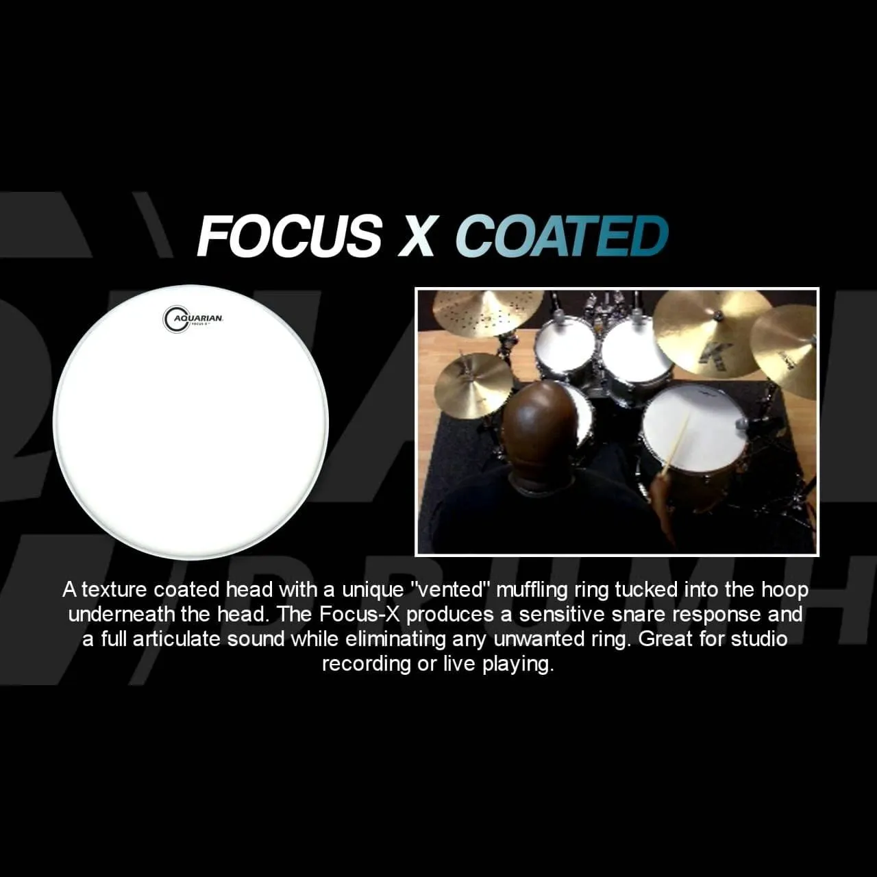 Aquarian Classic Clear Focus-X Focus-X Drum Head 15"