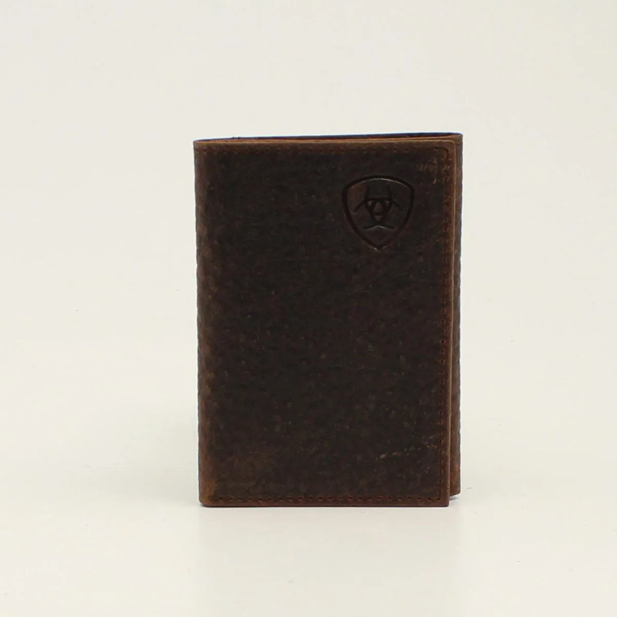 ARIAT BROWN LOGO TRIFOLD WALLET