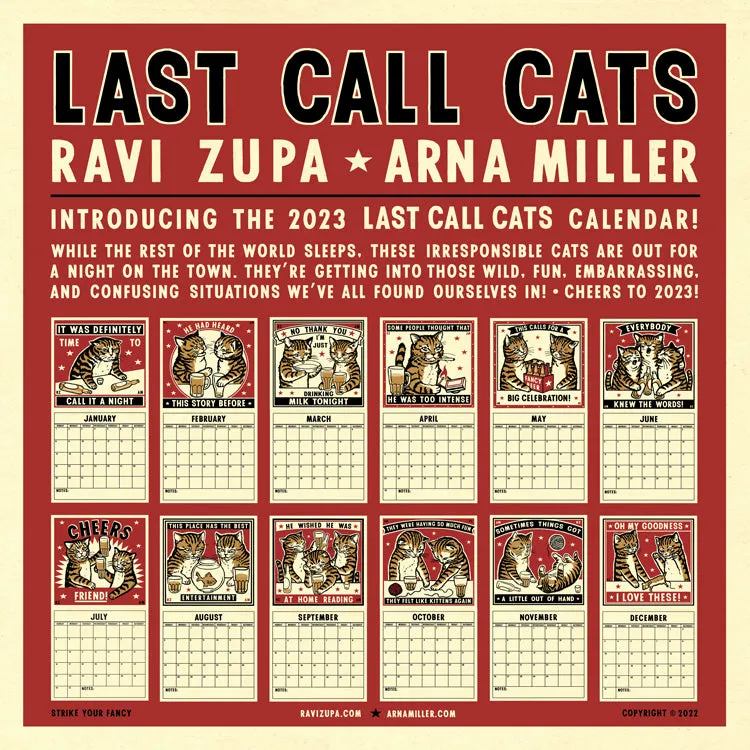 Arna Miller & Ravi Zupa - "Last Call Cats 2023 Calendar"