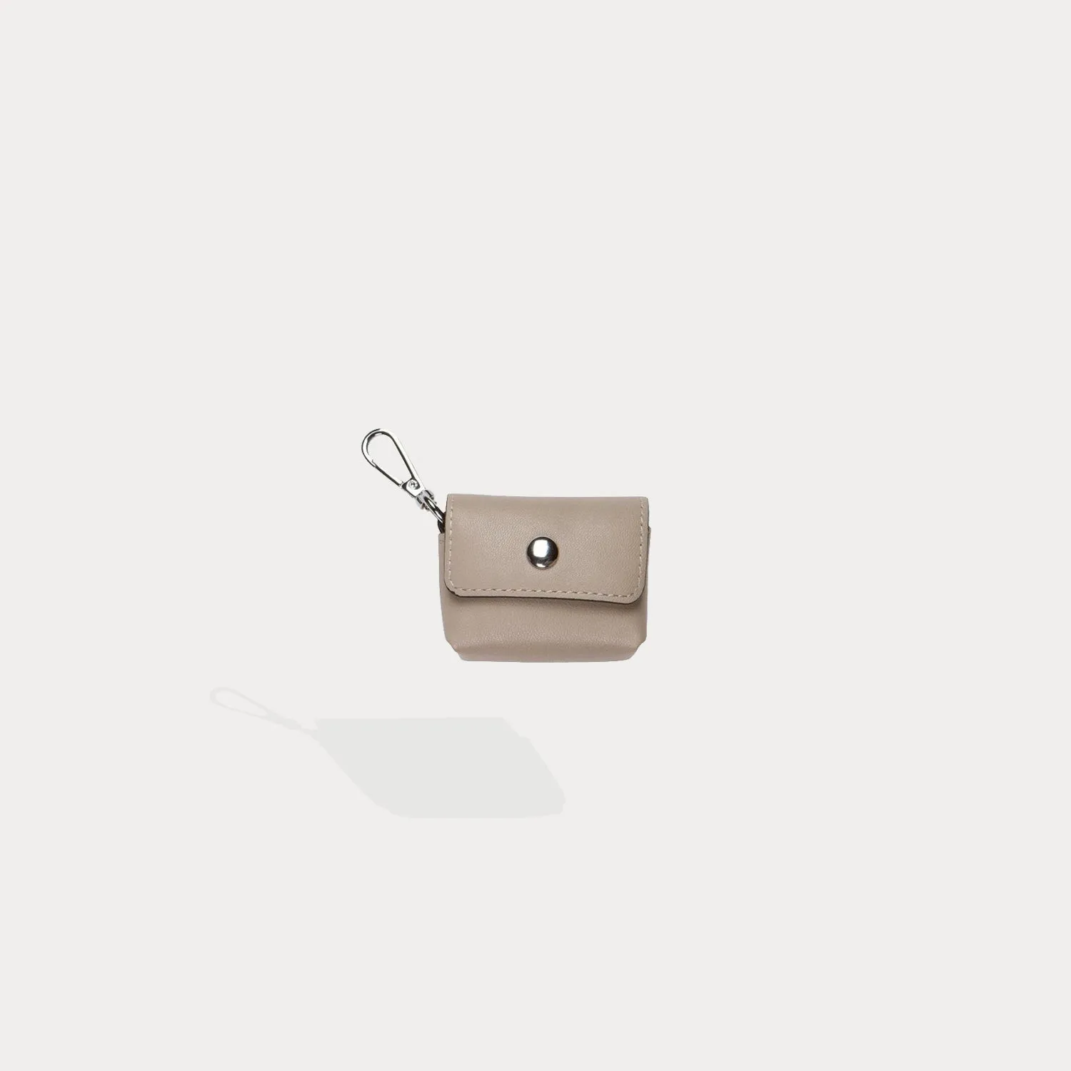 Avery AirPods Clip-On Pouch - Taupe/Silver