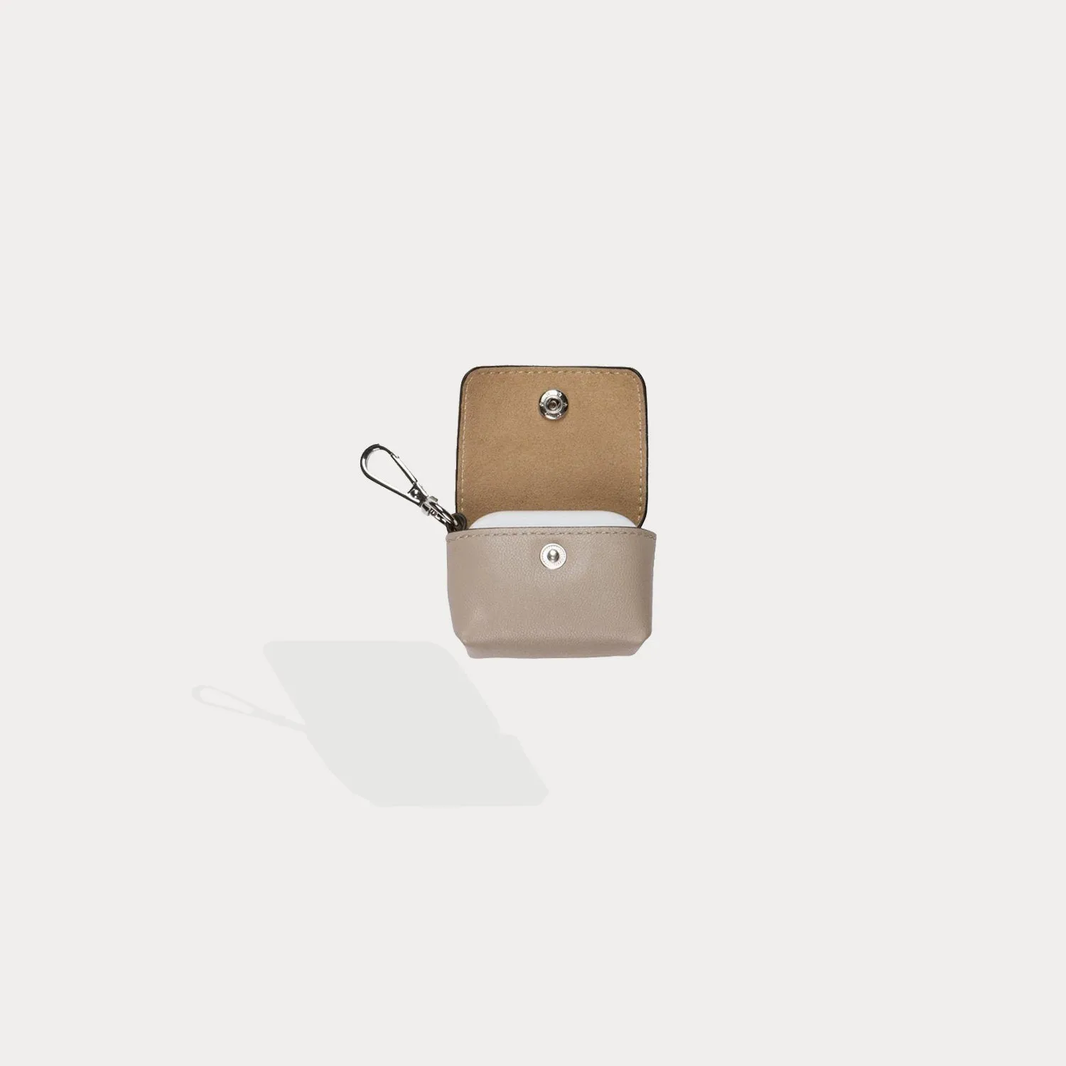 Avery AirPods Clip-On Pouch - Taupe/Silver