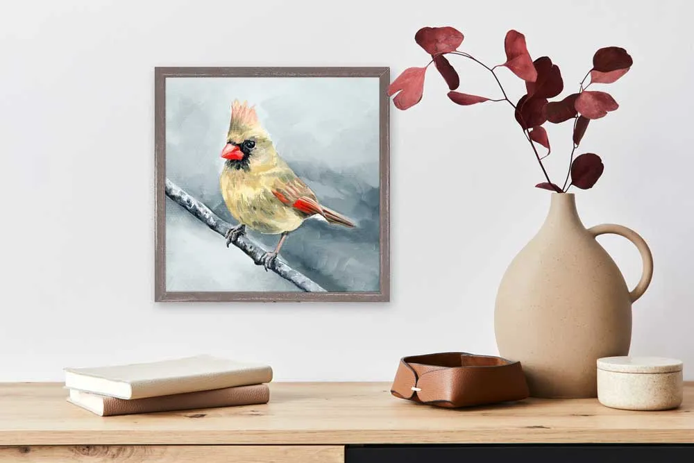 Avian Spotlight - Cardinal Mini Framed Canvas