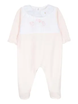 Babygrow - Pale pink velour knit