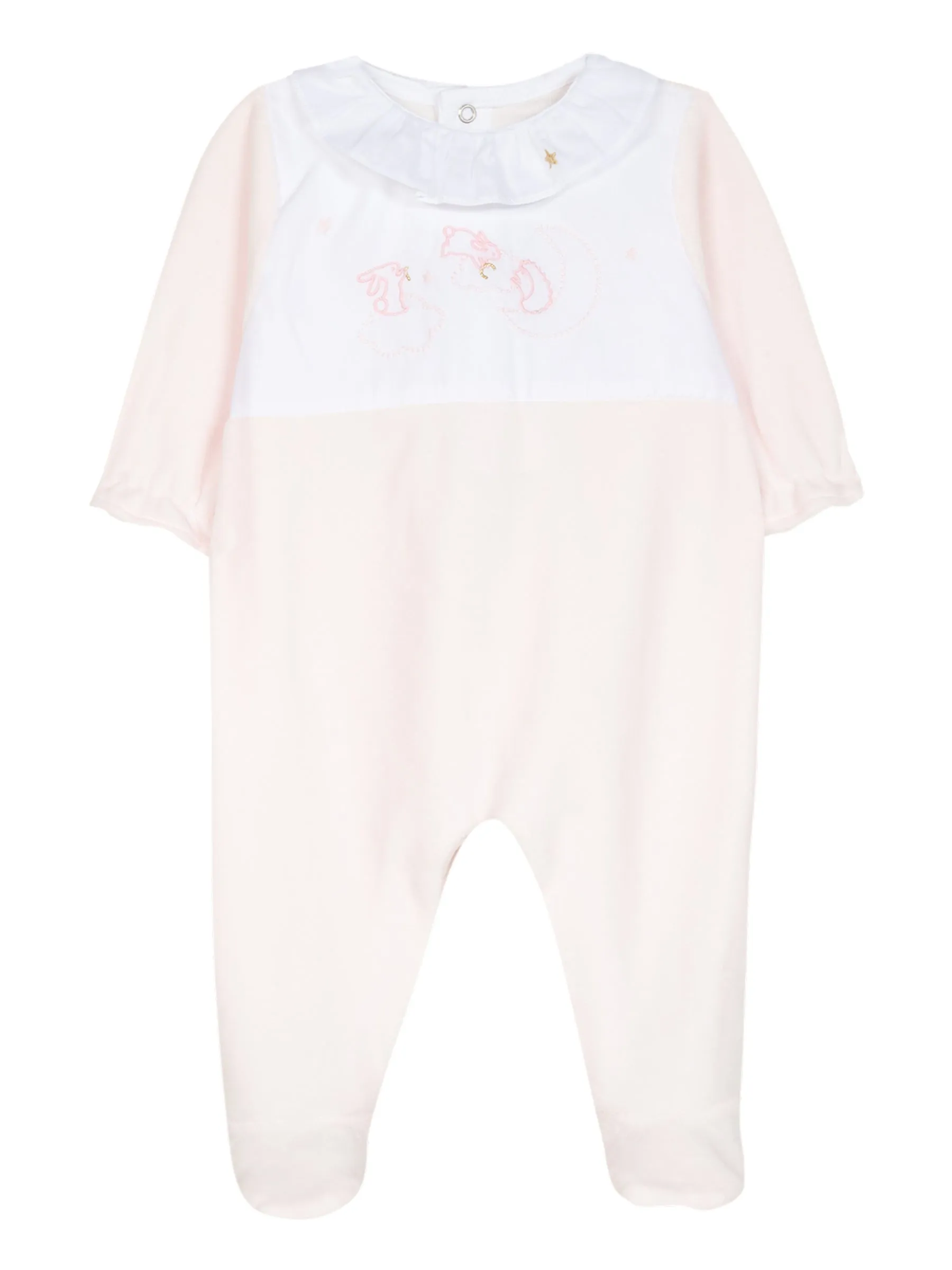 Babygrow - Pale pink velour knit