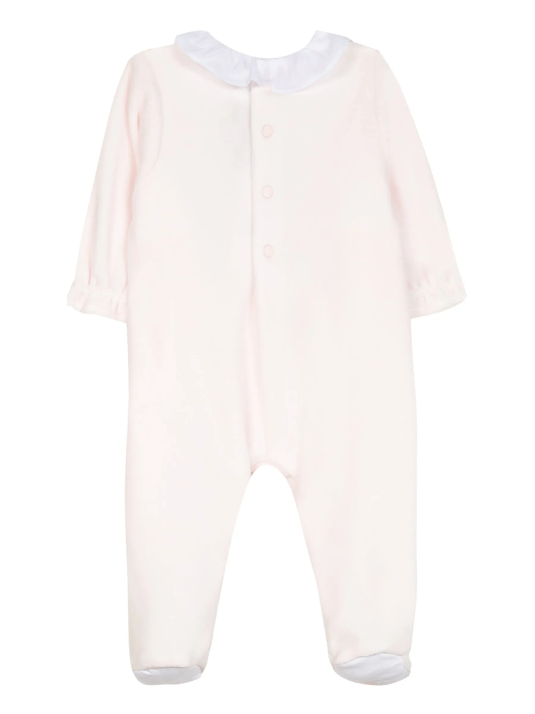 Babygrow - Pale pink velour knit