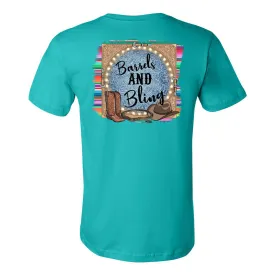 Barrels and Bling - Teal Short Sleeves Tee