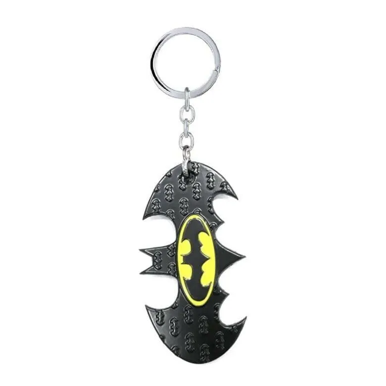 Batman Black & Yellow Logo Keychain for Gifting