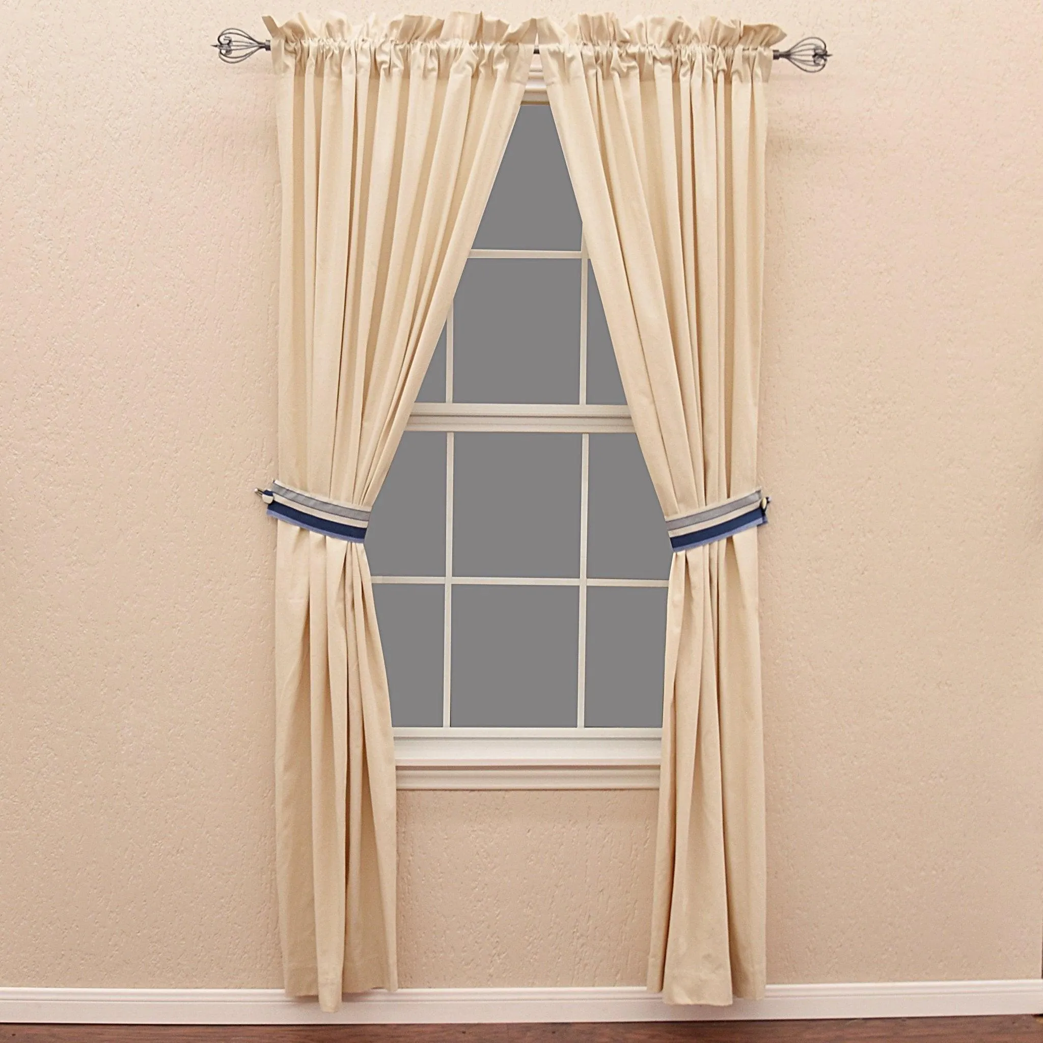 Beaufort Natural Canvas Curtain Panel Set (PAIR)