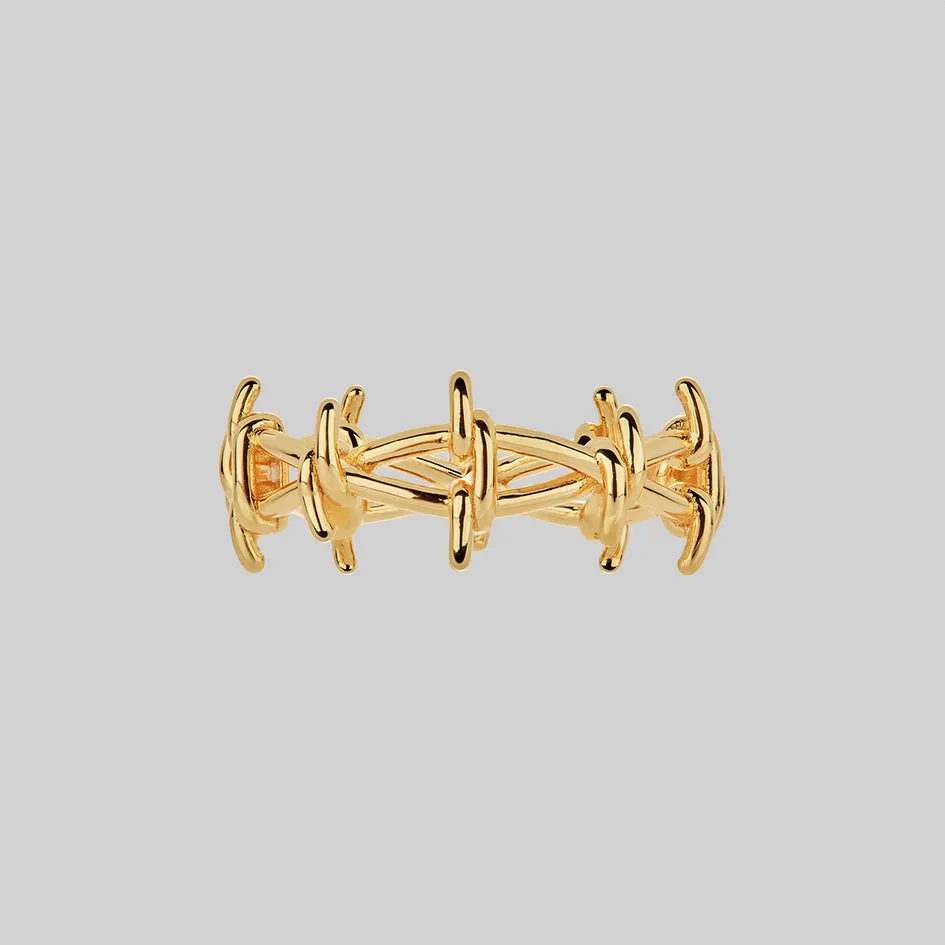 BEYOND. Barbed Wire Ring - Gold