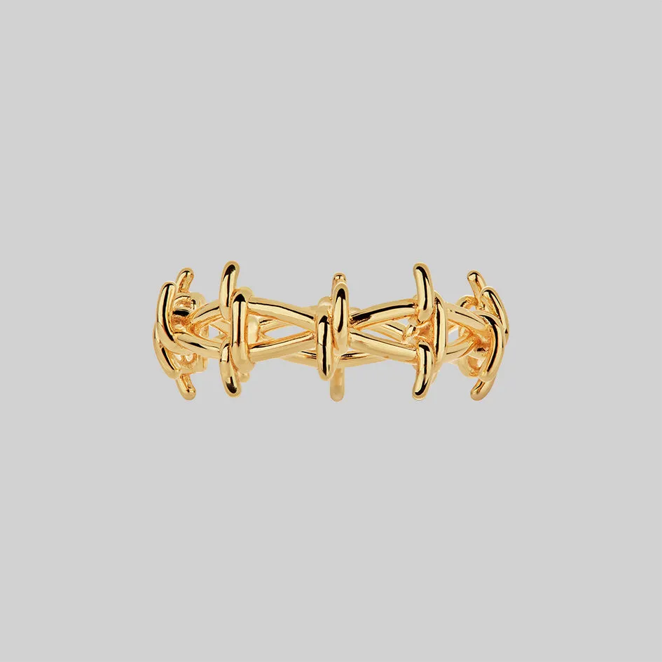 BEYOND. Barbed Wire Ring - Gold