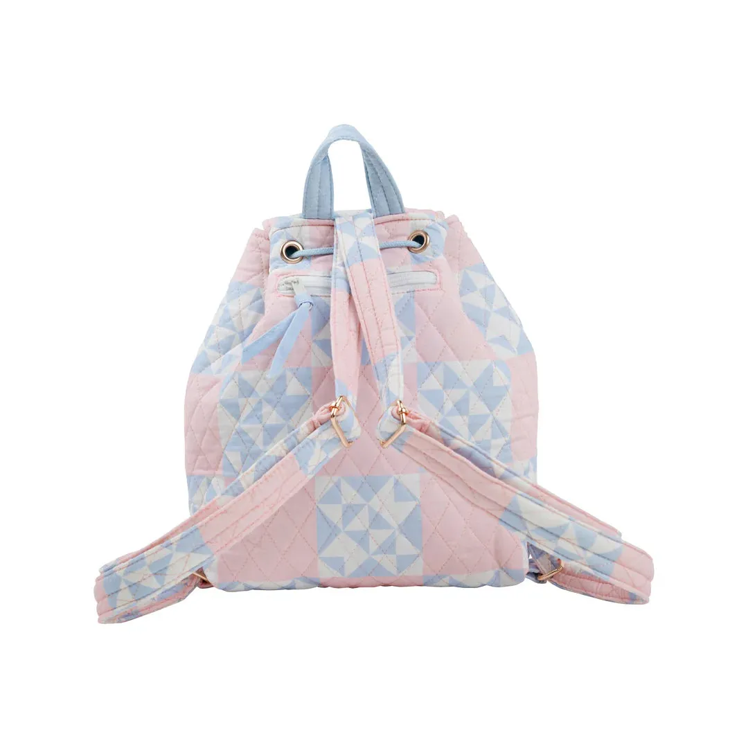 Bitty Backpack
Cobble Court Quilt with Beale Street Blue & Palm Beach Pink