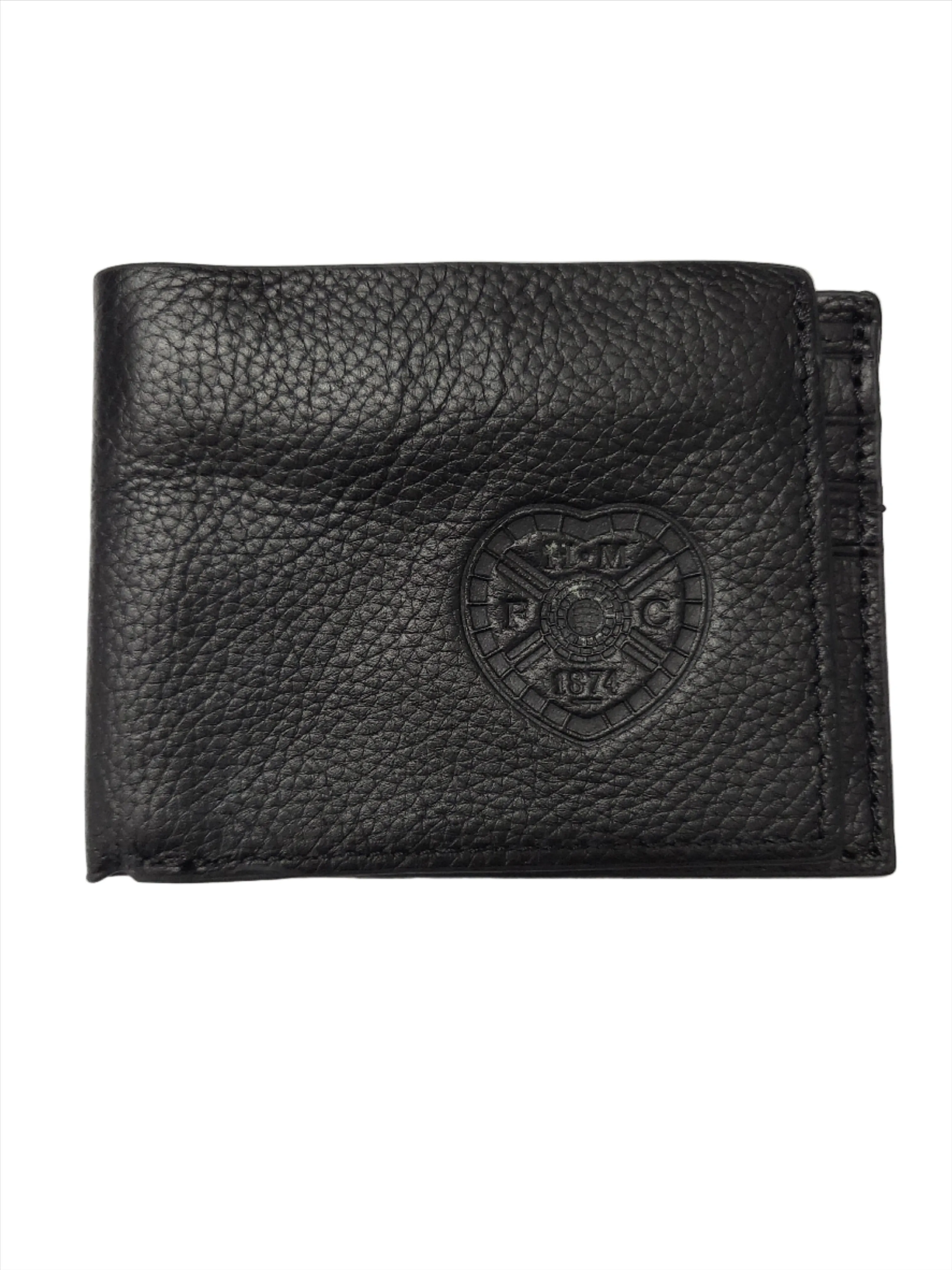 Black Leather Wallet with Crest