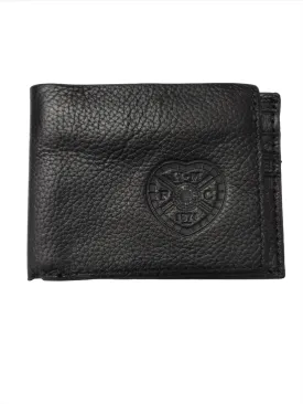 Black Leather Wallet with Crest