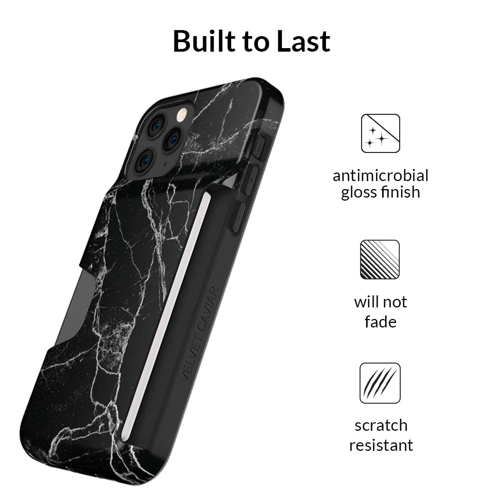 Black Marble Iphone Wallet Case