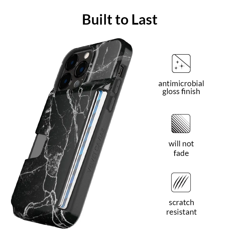 Black Marble Iphone Wallet Case