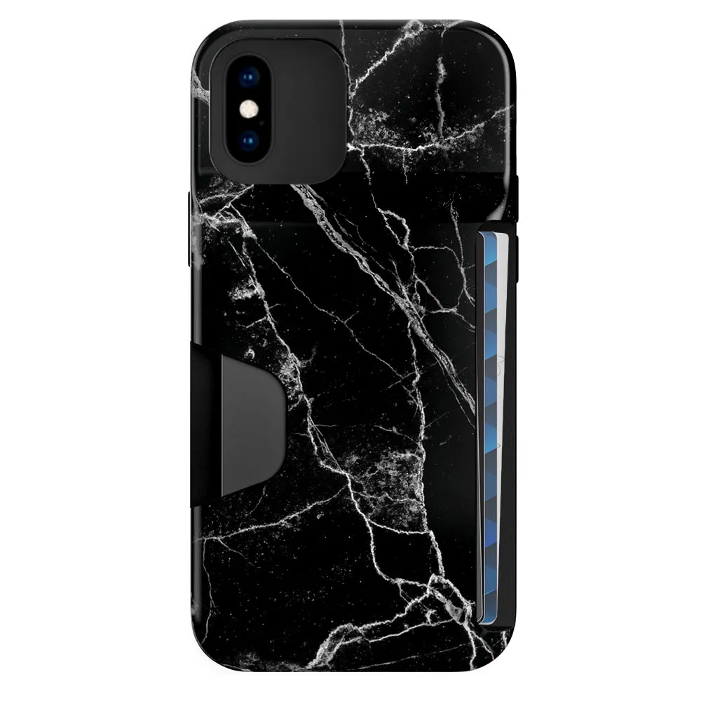 Black Marble Iphone Wallet Case