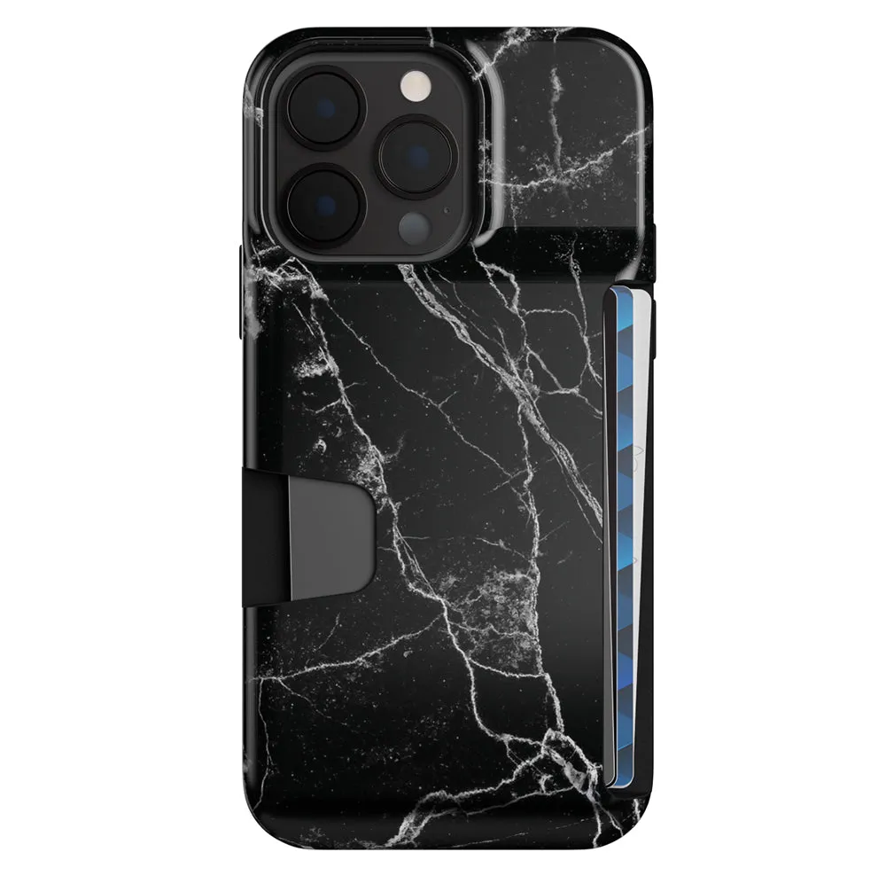 Black Marble Iphone Wallet Case