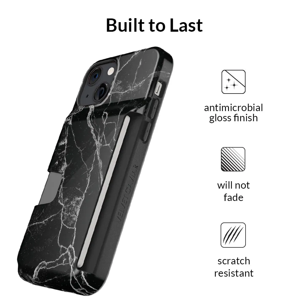 Black Marble Iphone Wallet Case