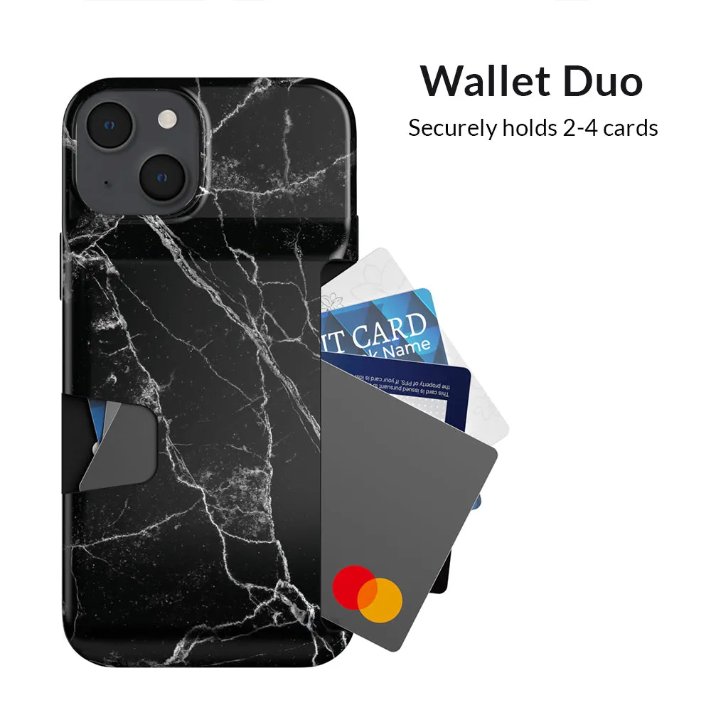 Black Marble Iphone Wallet Case