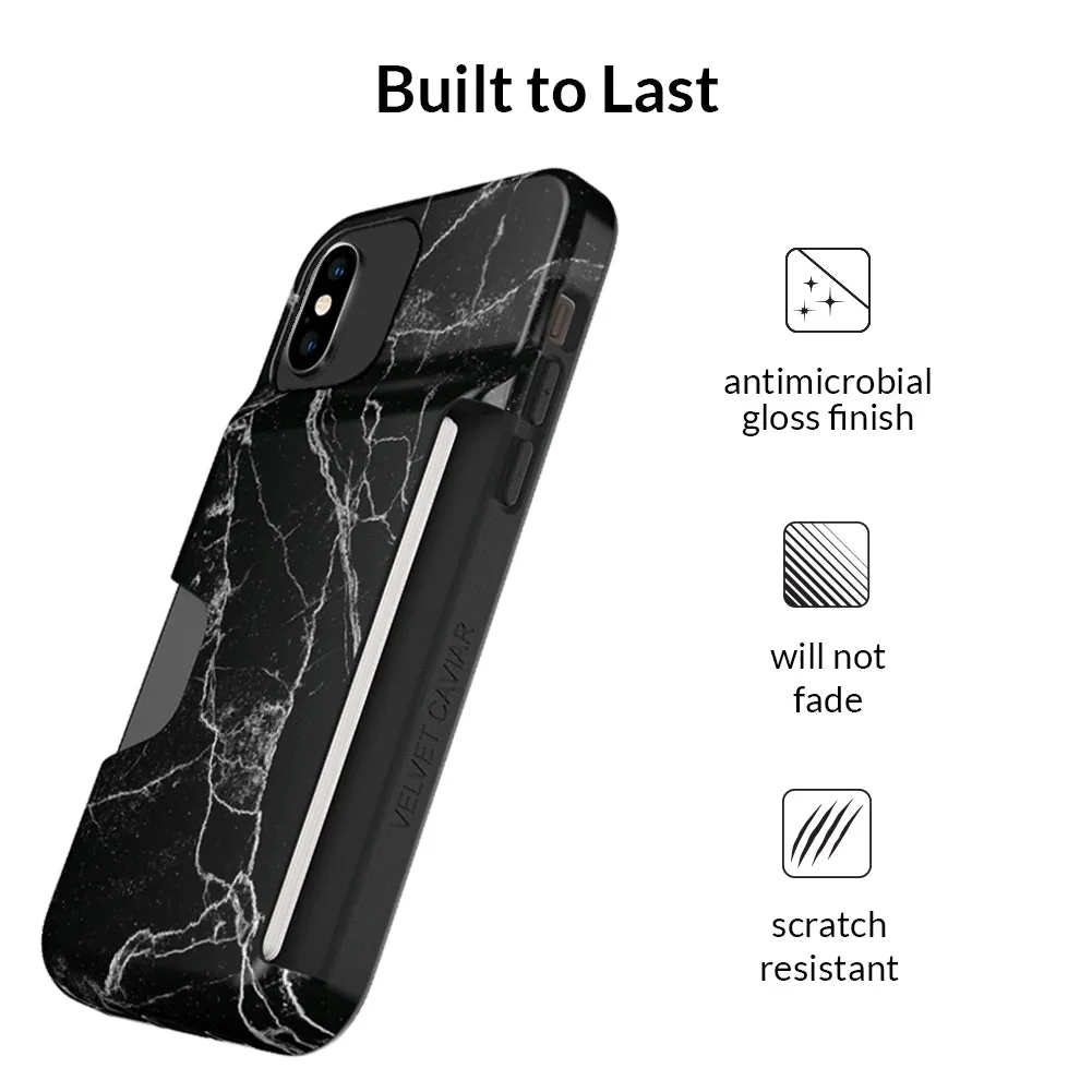 Black Marble Iphone Wallet Case