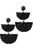 Black Wicker Half Circle Earrings