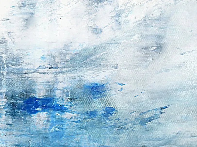 Blue Abstract Painting On Canvas Original Seascape Art Painting Dp122