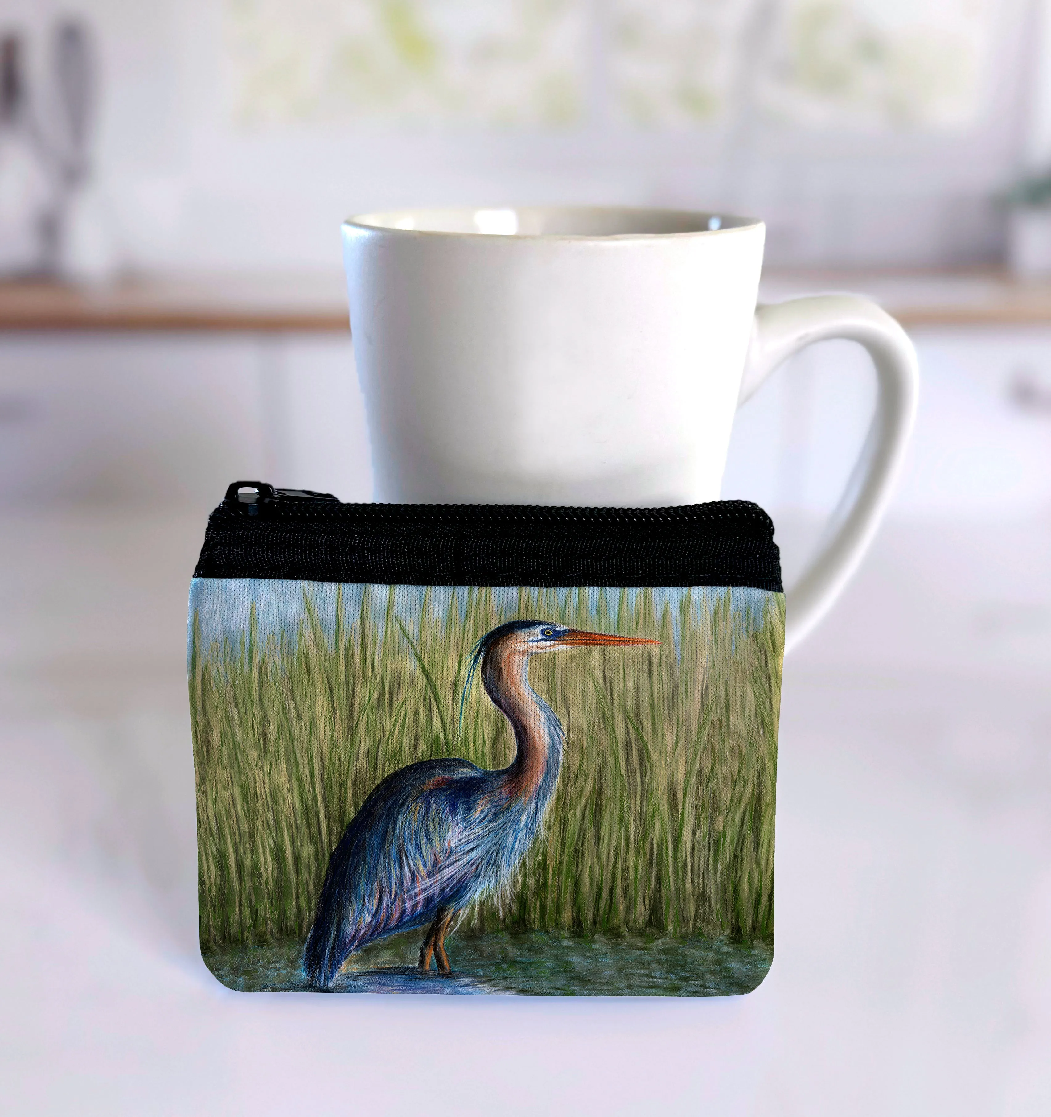 Blue Heron Coin Bag