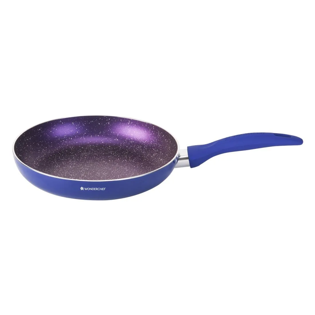 Blueberry Aluminium Non-Stick Cookware Set of 4 | Kadhai with Glass Lid 24cm, Fry Pan 24cm & Dosa Tawa 25cm | Induction Friendly Cookware | Soft Touch Handle | Pure Grade Aluminium | PFOA Free | 2 Year Warranty | Blue