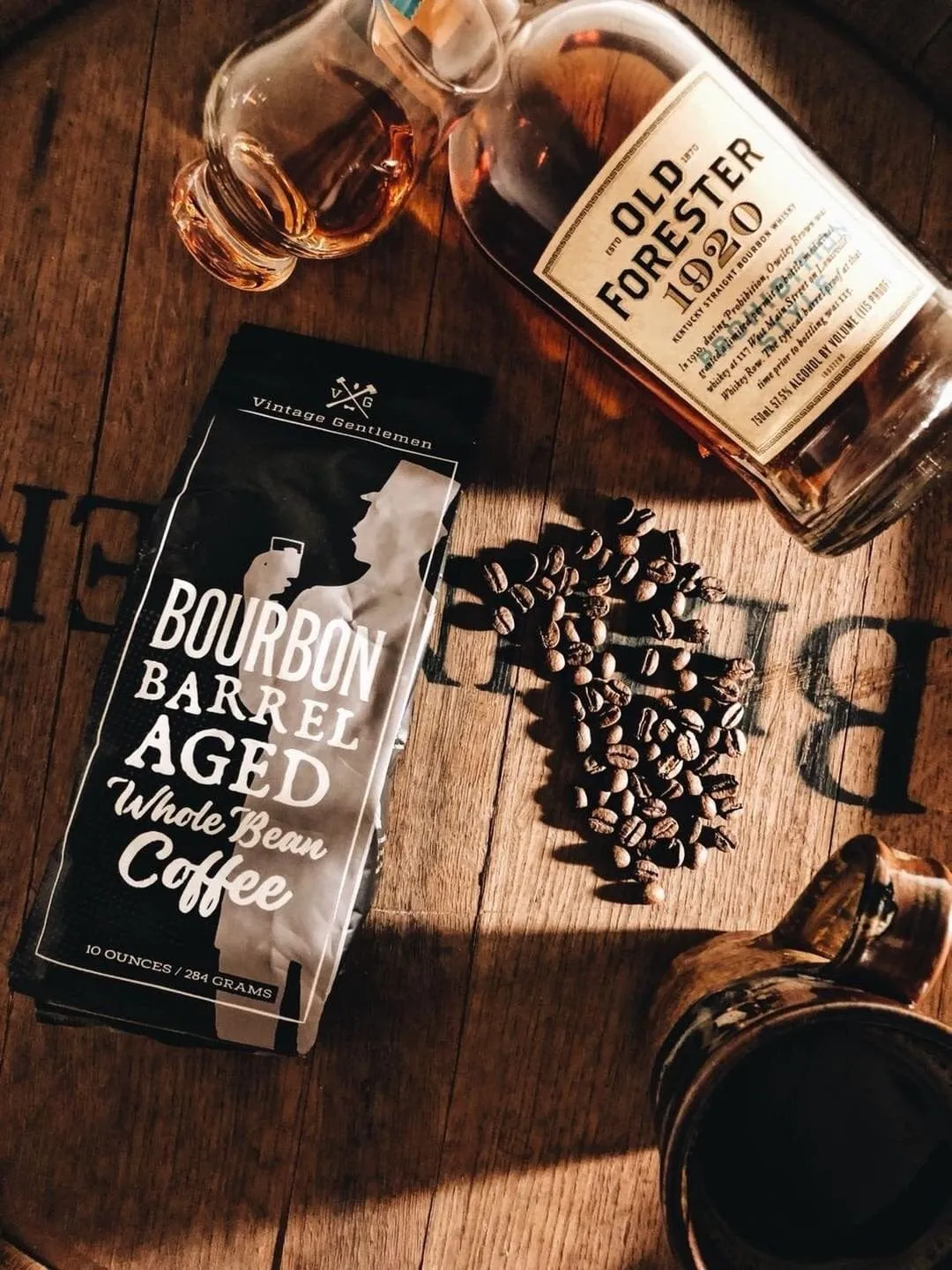 Bourbon Barrel Aged Coffee- 10oz Bag by Vintage Gentlemen