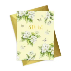 Bright Blooms Foiled 40th Birthday Card BB012