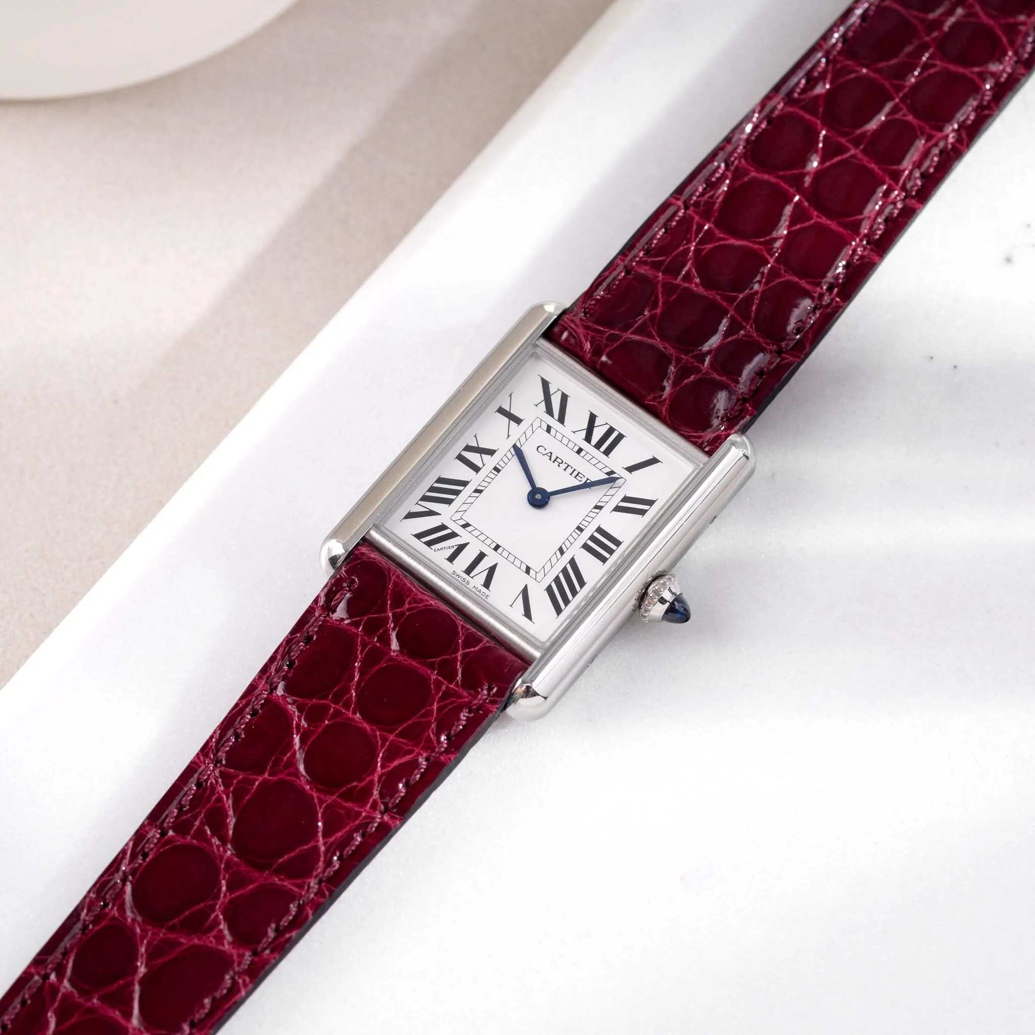 Brilliant Bordeaux Alligator Leather Watch Strap