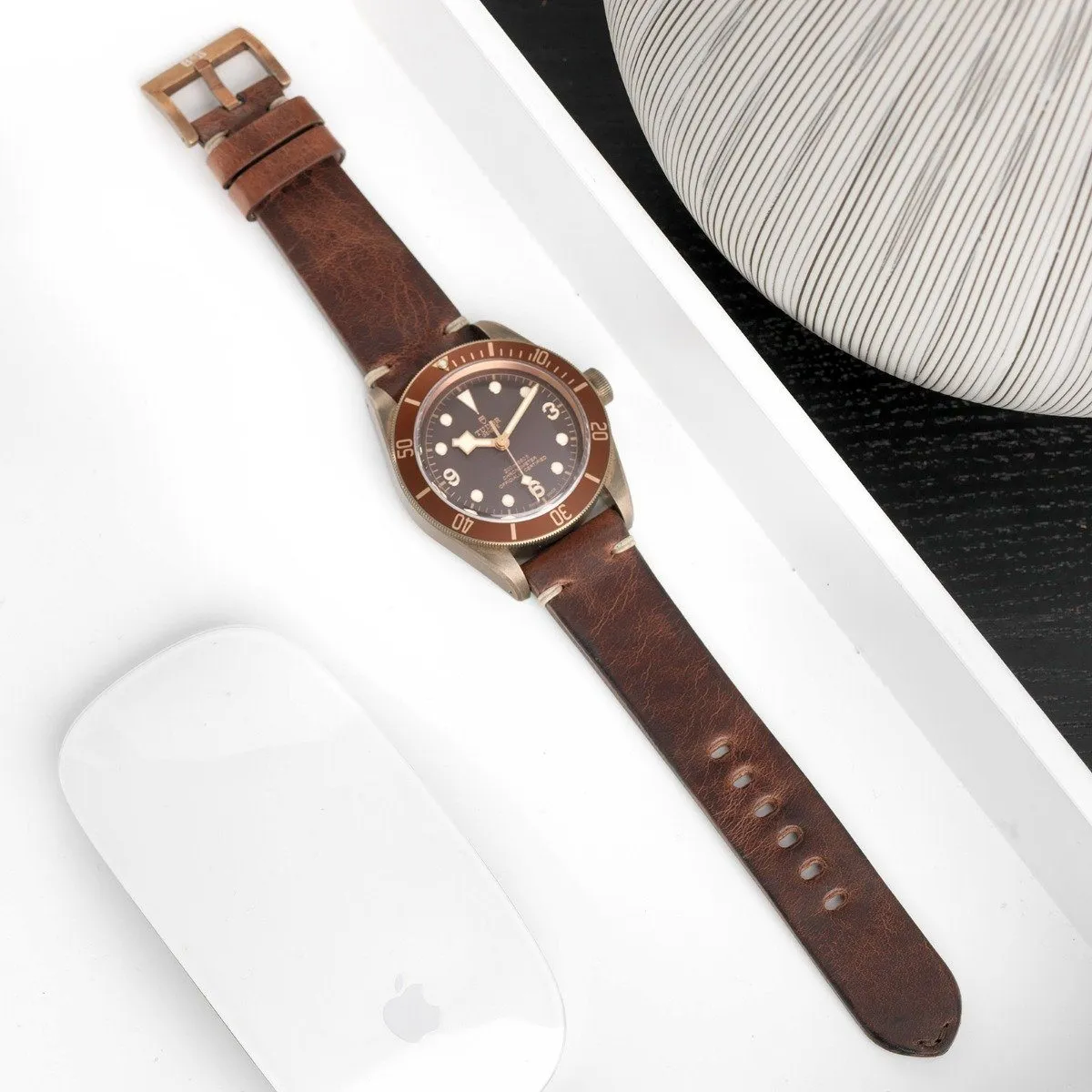 Bronze Perfect Match Siena Leather Watch Strap