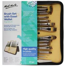 Brush Set with Easel Wallet Signature 17pc